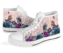 Sweet Alice In Wonderland Hi Tops, FREE Shipping -Vintage Veil Clothing Store SN5aliceinwonderlandwhiterabbitandalicehitopsneakers2