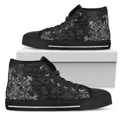 Ghost Writer Men's Hi Tops, FREE Shipping -Vintage Veil Clothing Store SN6GothicWritingHiTopSneakers