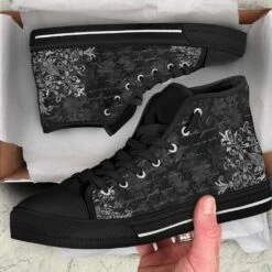 Ghost Writer Men's Hi Tops, FREE Shipping -Vintage Veil Clothing Store SN6GothicWritingHiTopSneakers5