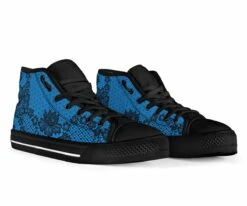 Bright Blue & Lace High Top Sneakers, FREE Shipping -Vintage Veil Clothing Store SNLABB1