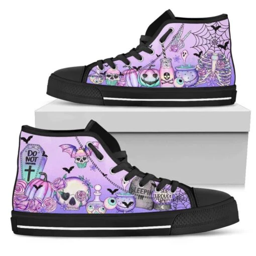 Pastel Goth Kawaii High Top Sneakers, FREE Shipping - Image 5
