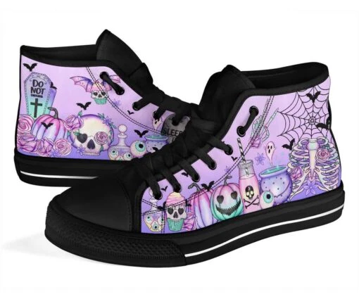 Pastel Goth Kawaii High Top Sneakers, FREE Shipping - Image 4