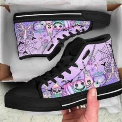 Pastel Goth Kawaii High Top Sneakers, FREE Shipping -Vintage Veil Clothing Store SNPAG14