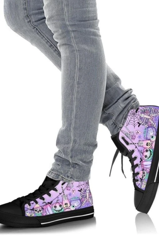 Pastel Goth Kawaii High Top Sneakers, FREE Shipping
