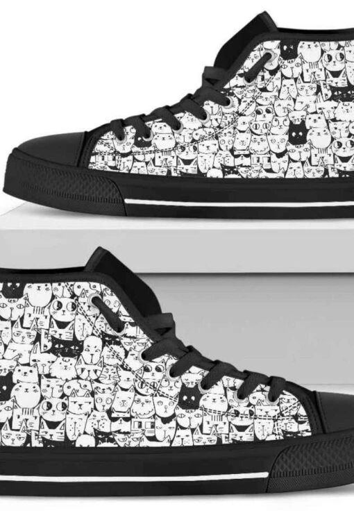 Cat Face Kitten Women's Sneakers, FREE Shipping - Image 2