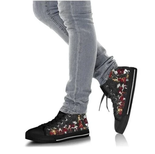 Alice In Wonderland Queen Of Hearts 2 Hi Top Sneakers Women's Sneakers, FREE Shipping - Image 3