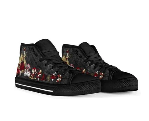 Alice In Wonderland Queen Of Hearts 2 Hi Top Sneakers Women's Sneakers, FREE Shipping - Image 4