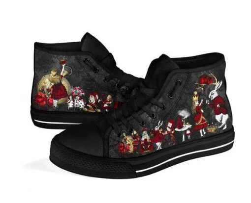 Alice In Wonderland Queen Of Hearts 2 Hi Top Sneakers Women's Sneakers, FREE Shipping - Image 5