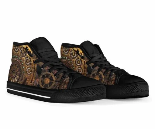 Steampunk Clockwork, Men's High Top Sneakers, FREE Shipping - Image 4