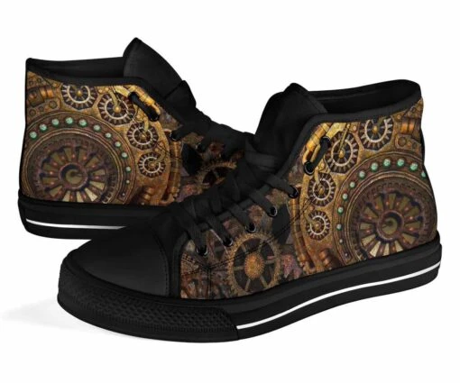 Steampunk Clockwork, Men's High Top Sneakers, FREE Shipping - Image 2