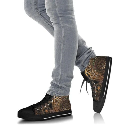 Steampunk Clockwork, Men's High Top Sneakers, FREE Shipping - Image 3