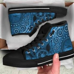 Blue Steampunk Clockwork, Men's High Top Sneakers, FREE Shipping -Vintage Veil Clothing Store SNSTEAM24 9580942d 7a8b 42d9 8ea2 40a2e4c8dc91