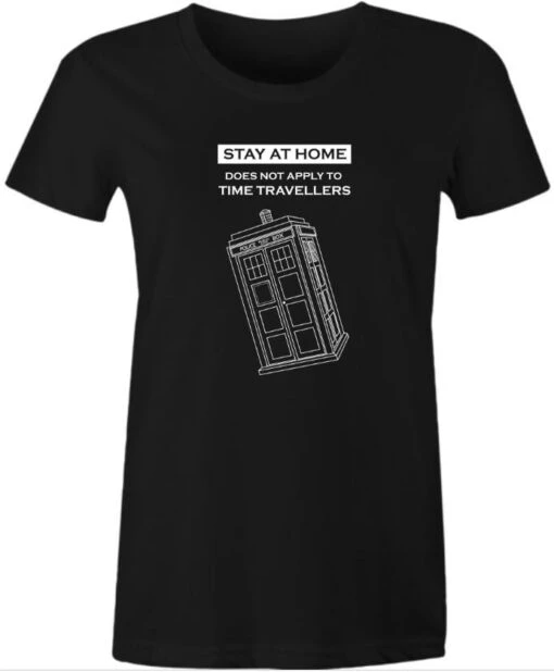 Women's Black #stayathome Meme Tee - Image 2