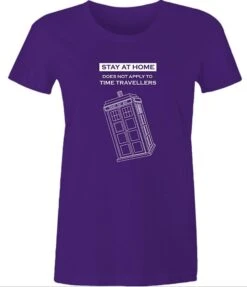 Purple Women's #stayathome Meme Tee -Vintage Veil Clothing Store STAY AT HOME WOMENS PURPE