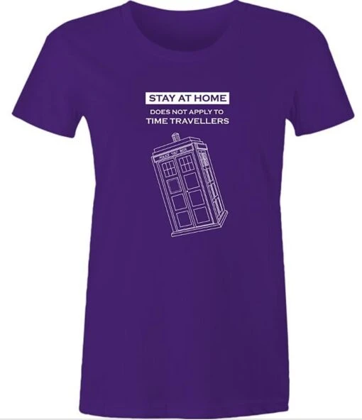 Purple Women's #stayathome Meme Tee - Image 4