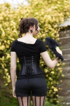 Lace & Satin Under Bust Corset -Vintage Veil Clothing Store STlacesatincorsetLinnet4