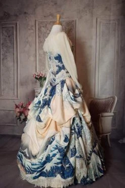 The Great Wave Victorian Corset Gown -Vintage Veil Clothing Store TheGreatWavecorsetgown