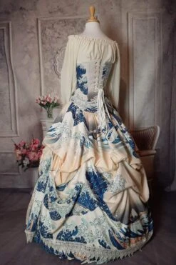 The Great Wave Victorian Corset Gown -Vintage Veil Clothing Store TheGreatWavecorsetgown2