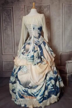 The Great Wave Victorian Corset Gown -Vintage Veil Clothing Store TheGreatWavecorsetgown3
