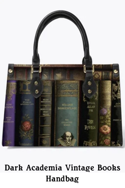 Vintage Library Books Tote Bag - Librarian Purse