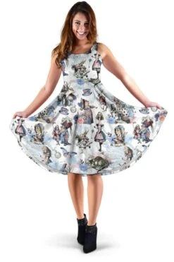 Vintage Look Ivory Alice In Wonderland Dress - Alice Dress With Pockets