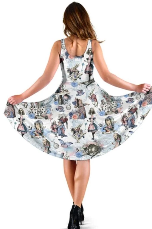 Vintage Look Ivory Alice In Wonderland Dress - Alice Dress With Pockets - Image 2