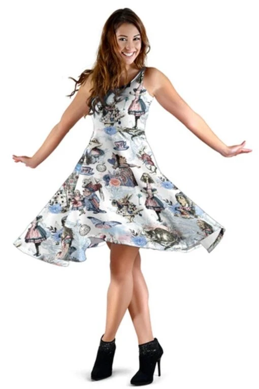 Vintage Look Ivory Alice In Wonderland Dress - Alice Dress With Pockets - Image 6