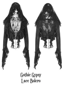 Gothic Gypsy Lace Bolero, Xl -Vintage Veil Clothing Store WY 886XDFGothicGypsyLaceBolero1