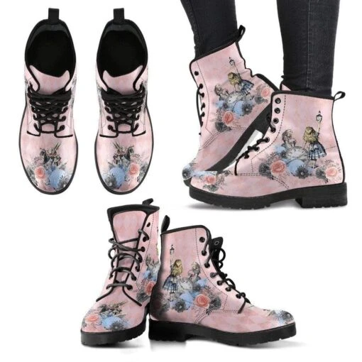 Alice In Wonderland Print Boots, FREE Shipping - Image 3