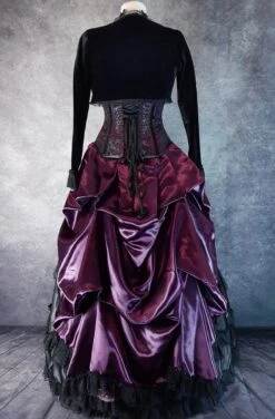 Amethyst Beauty Victorian Bustle Skirt -Vintage Veil Clothing Store amethyst bustle set back