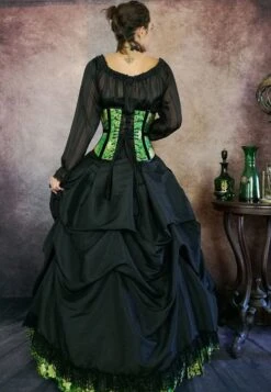 Emerald Majestica Palace Gown -Vintage Veil Clothing Store back yes