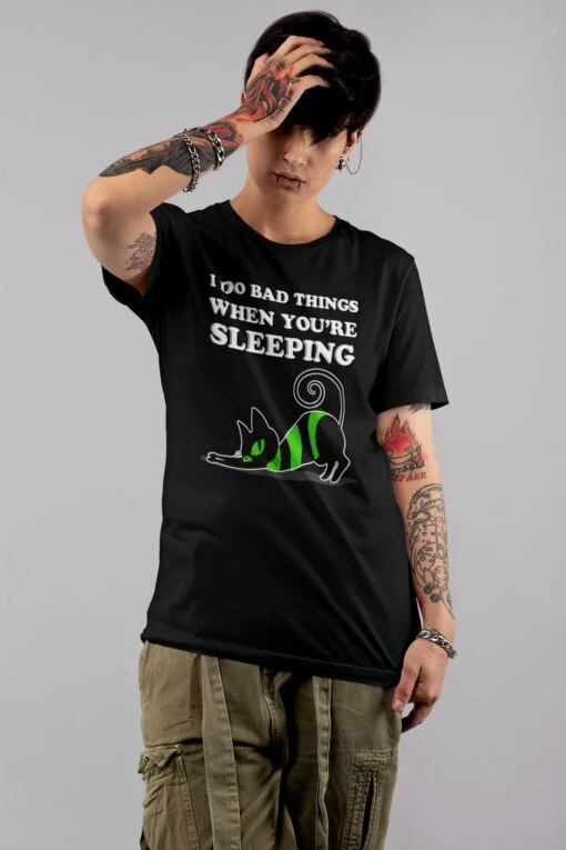 I Do Bad Things Cat Tee - Image 2