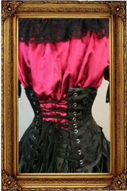 The Lilly - Shortened Torso Underbust Victorian -Vintage Veil Clothing Store black aston lilly back