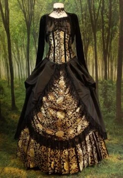 Golden Majestica Skirt Set -Vintage Veil Clothing Store bllack gold front 9a99e480 ae2c 44aa be83 bd090fb95807