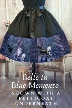 Gothic Blue Memento Mid Length Skirt