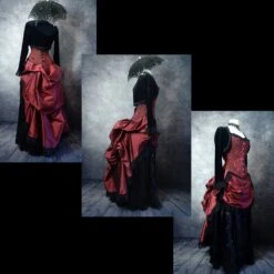 Ltd Edition Garnet Brocade Corset, Custom Sized -Vintage Veil Clothing Store burg broc vic bustle 3 up 4ed0bd91 1a61 4496 a57e b6fc060a3707