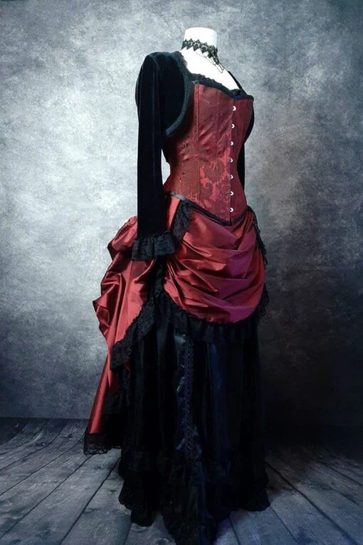 Ltd Edition Garnet Brocade Corset, Custom Sized - Image 5