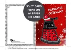 Doctor Who Printable Christmas Card - Dalek Christmas Card - Instant Download Printable Card -Vintage Veil Clothing Store christmas card thumbserpo