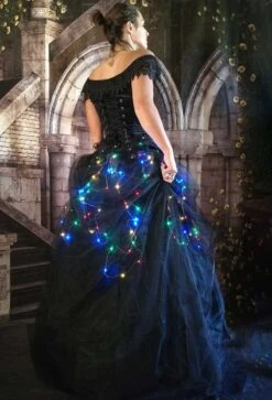 Coloured Lights Dark Fairytale Skirt -Vintage Veil Clothing Store colour f lights SB