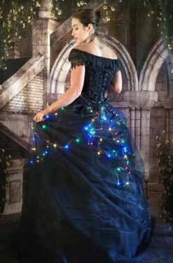Coloured Lights Dark Fairytale Skirt -Vintage Veil Clothing Store colour flights sb