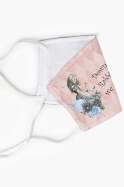 Down The Rabbit Hole We Go Again -Mask -Vintage Veil Clothing Store dtrabbitholemask4