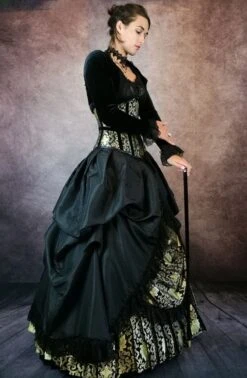 Golden Majestica Palace Gown -Vintage Veil Clothing Store ens 5