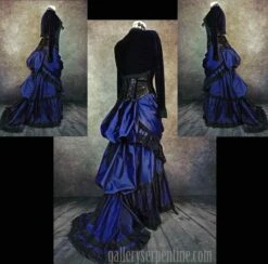 Midnight Blue Gothic Victorian Skirt, Made To Order -Vintage Veil Clothing Store etsygothicvictoriandeepbluevictorianweddingdress