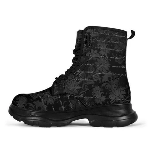 Gothic French Script Chunky Boots, FREE Shipping - Image 7