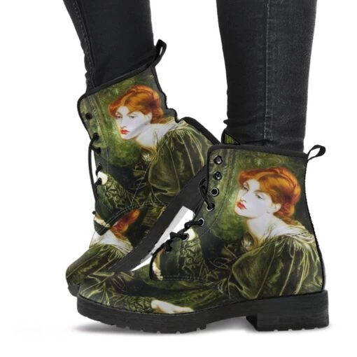Pre-Raphaelite Green Vegan Boots, FREE Shipping - Image 6