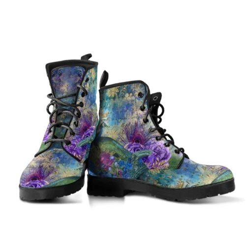 Garden Of The Peacock Vegan Boots, FREE Shipping - Image 4