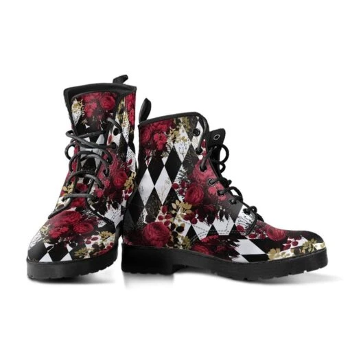 Gothic Roses & Diamonds Vegan Boots, FREE Shipping - Image 3