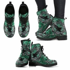 RAVEN Gothic Green, Vegan Women's Boots, FREE Shipping -Vintage Veil Clothing Store front 4 1024x1024 2x 2d09bee6 821a 4345 8d91 3837c0743712