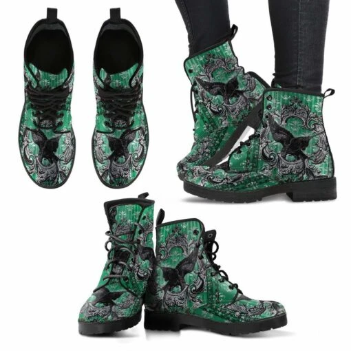 RAVEN Gothic Green, Vegan Women's Boots, FREE Shipping - Image 5