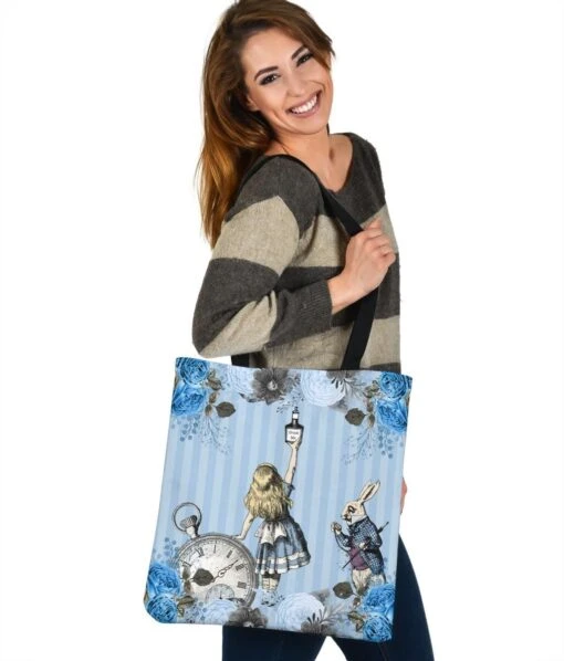Blue Alice In Wonderland - Cloth Tote Bag - Image 6